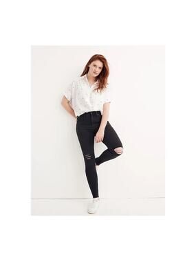 MADEWELL 9” Mid-Rise Skinny In Black Sea #H2230 Size 25